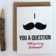 Will you Be My Brides Maid Card, Bridesmaid Card, Will you Be my Bridesmaid Card Funny, Bridesmaid Proposal, Gift, I mustache you a question