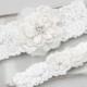 Lace Garter Set - Wedding Garter Set, Bridal Garter Set, Wedding Garter Belt, White Lace Garter