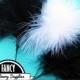 3 - Black & White- Marabou - Ostrich Feather Picks - Pom Pom - Poof - Millinery Feathers - Bouquet Picks