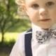 Navy Bow Tie and Suspenders: Dark Blue, Floral Suspenders and Bow Tie, Toddler Suspenders, Boys Suspenders, Winter Wedding, Ring Bearer