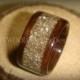 Bentwood Ring Rosewood Wood Ring - Silver Glass Inlay durable and beautiful wooden engagement ring, wood wedding ring or wood ring gift.