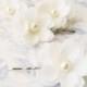 Bridal hair pins, White hair flowers, Wedding hair accessories, Flower hair clip - KARINE