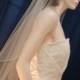 1 Tier Fingertip Length Wedding Veil with delicate Pencil Edge Cascading Waterfall Style Very elegant