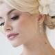 Bridal Flower Hair clips, Wedding Hair Accessory, Fascinator, Ivory Bridal Head Piece - New