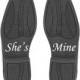 She's Mine Shoe Stickers - Wedding Accessory for the Groom - Wedding Day Vinyl Shoe Decals