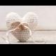 Wedding Rings Pillow Engagement Ring Holder Heart Bearer Crochet Ivory Pillow