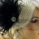 Bridal Feather Fascinator, Bridal Fascinator, Bridal Headpiece, Bridal Hair Accessories, Bridal Veil