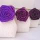 Purple Wedding Party / Summer wedding / set of 4 personalized lace clutches with purple ombre roses