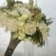 Woodland Moss Collection - Bridal Bouquet -  Natural dried and preserved flower wedding bouquets - green cream hydrangea sola artichoke