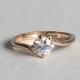ON SALE! 18ct Rose gold Solitaire ring with 0.85ct white simulated diamond - engagement ring