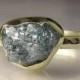 Rough Blue Diamond Engagement Ring, 18k and 14k Gold, 2.50CTS