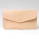 Minimal Leather Clutch, Wedding / Evening Bag, Bridesmaid Gift, Bridal Accessories, Personalized, Handmade, Natural Tan