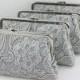 Grey Lace Bridesmaid Clutches / Lace Wedding Clutches / Wedding Gift / Bridal Clutch Set - Set of 5