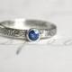 fair trade blue sapphire engagement ring . engraved engagement ring . alternative engagement ring peacesofindigo . ready to ship size 11.75