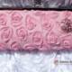 Mini Pink Rosette Kiss Lock Clutch - Detachable Purse Chain - Wedding Bride, Bridesmaids, Maid of Honor and Flower Girls, Photo Prop