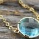 Aquamarine Necklace, Gold Necklace, Bridal Jewelry, Bridesmaid Gift, Holiday Gift, Gift For Her, Layering Necklace, Petite Necklace