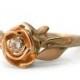 Rose Engagement Ring No.3 - 18K Rose Gold and Diamond engagement ring, engagement ring, leaf ring, flower ring,antique,art nouveau,vintage