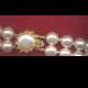 Vintage Pearl Bracelet...Faux White Pearls...Two Strands...Hand Knotted...Pearl Clasp...Wedding Bracelets...Bridal Jewelry