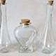 Small Personalized Heart Shaped Vase Wedding Unity Sand Ceremony Collection Set of 3 Glass Vases