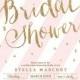 Gold Glitter Bridal Shower Invitation Pink & White Stripes with Gold Confetti Sprinkle FREE PRIORITY SHIPPING or DiY Printable - Stella