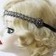 Great Gatsby, Gunmetal Gray, Marcasite,  Bridal Headband, Head Piece, Hair Accessory, Crystal Headpiece, Halloween Costume, Bridesmaids