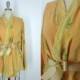 Kimono / Silk Kimono Robe / Kimono Cardigan / Kimono Jacket / Wedding lingerie / Vintage Sari / Art Deco / Downton Abbey / Floral Print