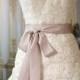 Bridal Sash - Romantic Luxe Grosgrain Ribbon Sash - Wedding Sashes - Soft Taupe -  Bridal Belt