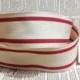 natural red and cream ticking ribbon