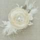 Wedding hairpiece Bridal hair piece Bridal hair accessories Wedding headpiece Wedding hair flower burlap Lace vintage Ivory Beige Champagne