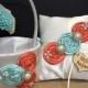 YOU DESIGN / Flower girl basket / ring bearer pillow /tiffany and coral 