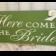 Here Comes the BRIDE Sign/Photo Prop/Reversible Options/Great Shower Gift/Lime Green/Ivory