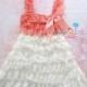 Flower girl dress, Coral White Lace Dress, Girls Dress, white dress,baby girls dress,Birthday dress, girls outfit, junior Bridesmaid dress