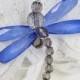 Blue Dragonfly Hair Clip - Crystal Blue Wedding Hair Decoration - Dress or Shoe Clip