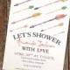 bridal shower invitations or wedding invite, baby shower invitation, arrows watercolor, digital, printable file (item 316)