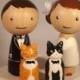 New Pet Topper Wedding Topper with Two Pets Custom Kokeshi Wedding Cake Topper Kokeshi Doll Wedding Toppers Custom Cake Toppers