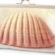 Clutch bag, shell purse, Scottish sea shell, beach wedding, bridesmaid gift, printed silk, CLAM SHELL
