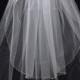 2 Layer Handworked Beaded Edge Wedding Veil 2012, White Wedding Veil, Ivory Wedding Veil