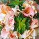Wedding Natural Touch Succulents and Peach Roses Silk Flower Bride Bouquet