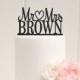 Mr and Mrs Wedding Cake Topper Heart Design with YOUR Last Name