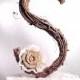 Letter S Rustic Twig Wedding Cake Topper