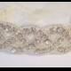 Bridal beaded crystal woven bracelet.  Rhinestone wedding ribbon bracelet. Classic Braid