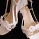 Custom Lace 3.5 inch Wedge Wedding Shoes -  Size 8 - LAST PAIR