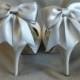 Wedding Bridal Shoe Clips -  Satin Bows - MANY COLORS AVAILABLE womens shoe clips wedding shoes clip Best Seller