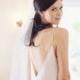 Simple elbow bridal Veil, wedding veil, waist length, cut edge, tulle Style no. 2006