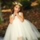 Flower Girl Dress--Burlap and Lace Wedding--Woodland Fairy Wedding--Fully Lined and Professionally Hand Sewn--Weddings--Portraits