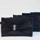 Promotional sale  -Set of 6  - NAVY  Bow wristelt clutch,bridesmaid gift ,wedding gift ,make up bag,zipper , navy
