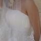 Lace Bridal Veil, Drop style veil, face blusher , CATHEDRAL LENGHT 132", in Ivory White or Champagne