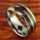 Tungsten Carbide Koa Wood Ring With Double Row - Wedding Ring - 8MM - Promise/Engagement Ring
