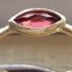 Garnet 14k Gold Love Ring - Engagement Ring - Stacking Ring - Romantic Stackable Ring - January Birthstone Ring - Handmade - VenexiaJewelry