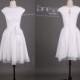 Simple White Cap Sleeve Knee Length Bridesmaid Dress/Cheap Short Bridesmaid Dress/Wedding Party Dress/Custom Made Bridesmaid Dress DH306
